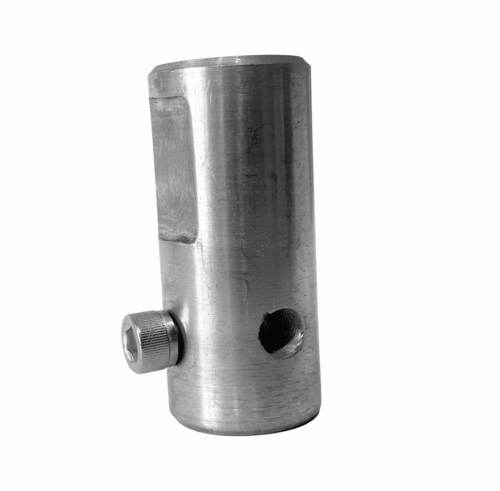 Base Cilindrica Aluminio De 1.1/4" Punta Para Captora-Varilla 5/8 Cable 4-2/0